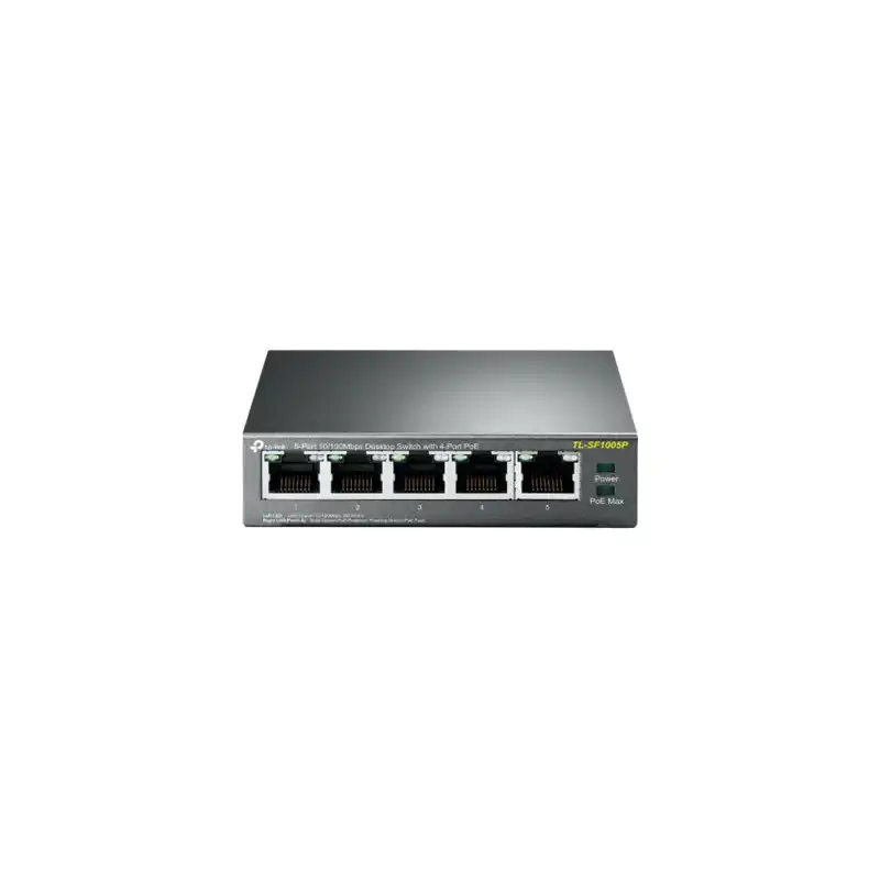 TP-LINK - 5-Port 10 - 100Mbps Desktop Switch with 4-Port PoE, 5 10 - 100Mbps RJ45 ports including 4 PoE ... (TL-SF1005P)_1